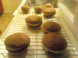 Pumpkin Whoopie Pies with mascarpone cheese filling!