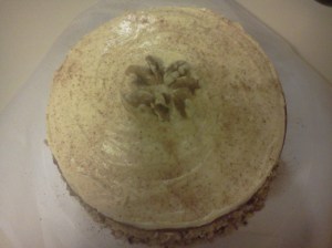 Pumpkin Spice Layer Cake ( With walnuts); Top View!